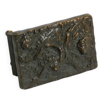 Massive, heavy 1970s Brutalist bronze push handle by Alpan Germany