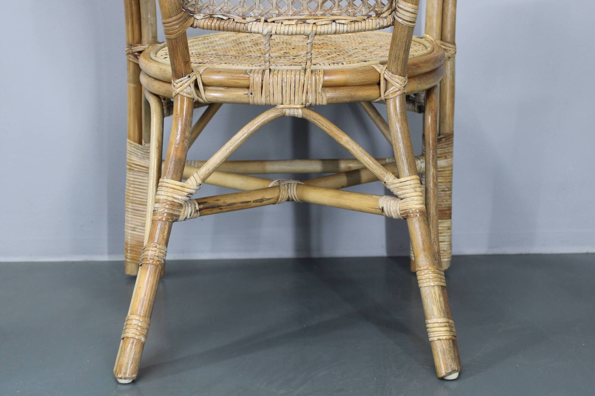 1970s Set of Four Rattan Chairs, Italy