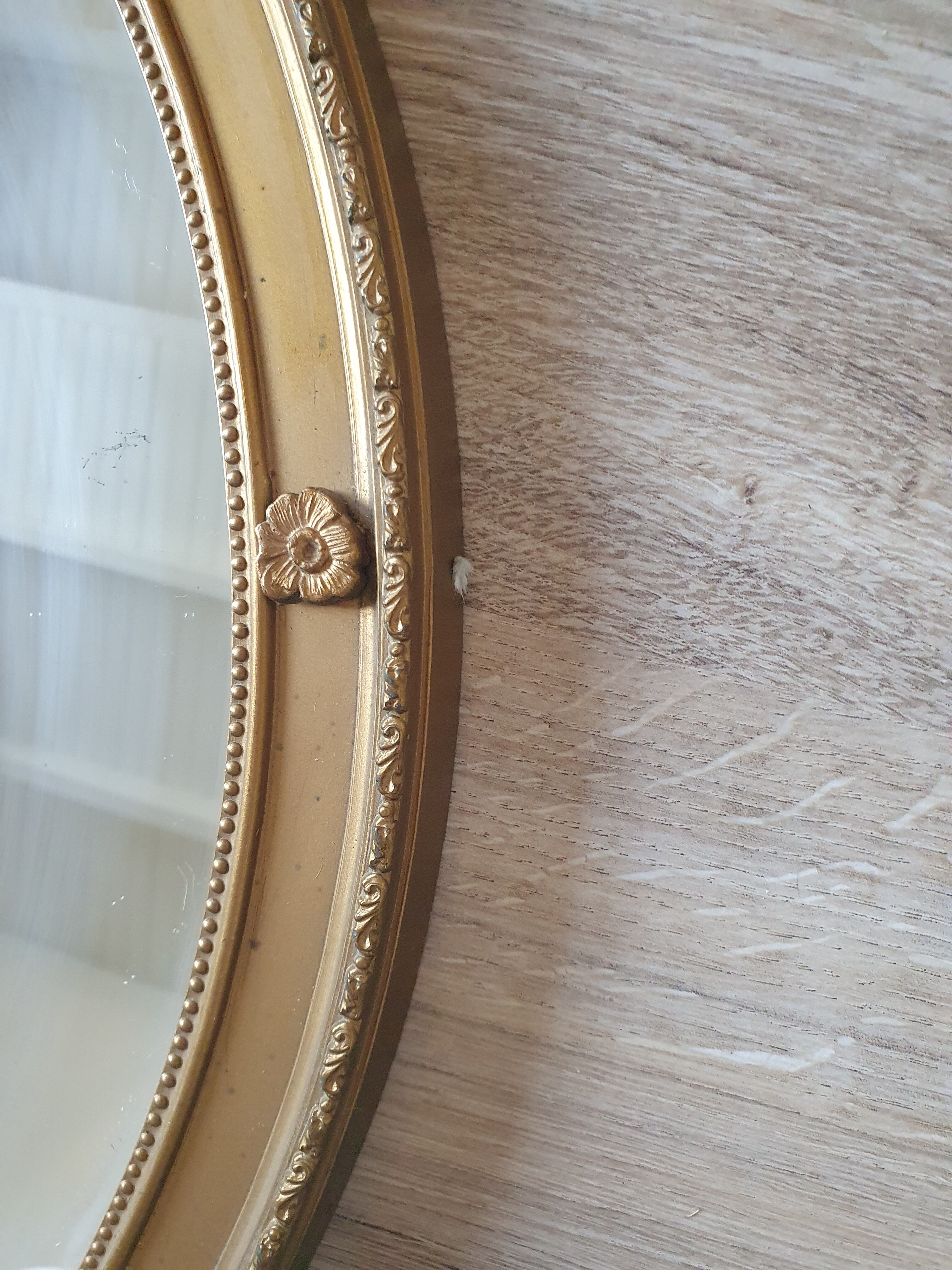vintage mirror oval gilded with flowers 51 of 42