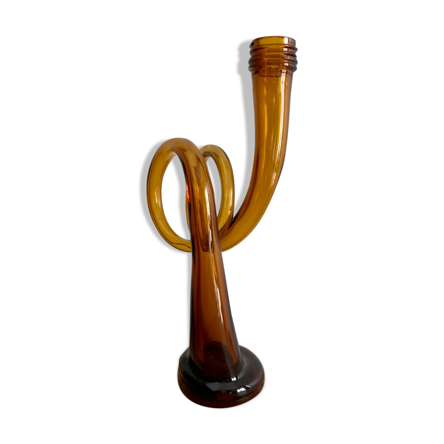 Amber glass vase