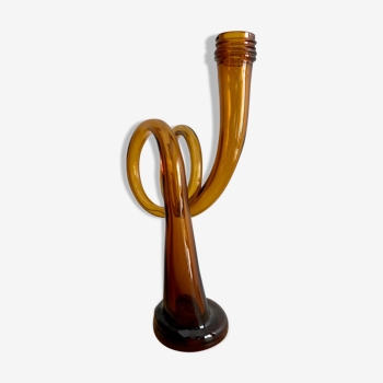 Amber glass vase