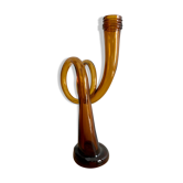 Amber glass vase