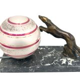 Art Deco table lamp with a dog figure