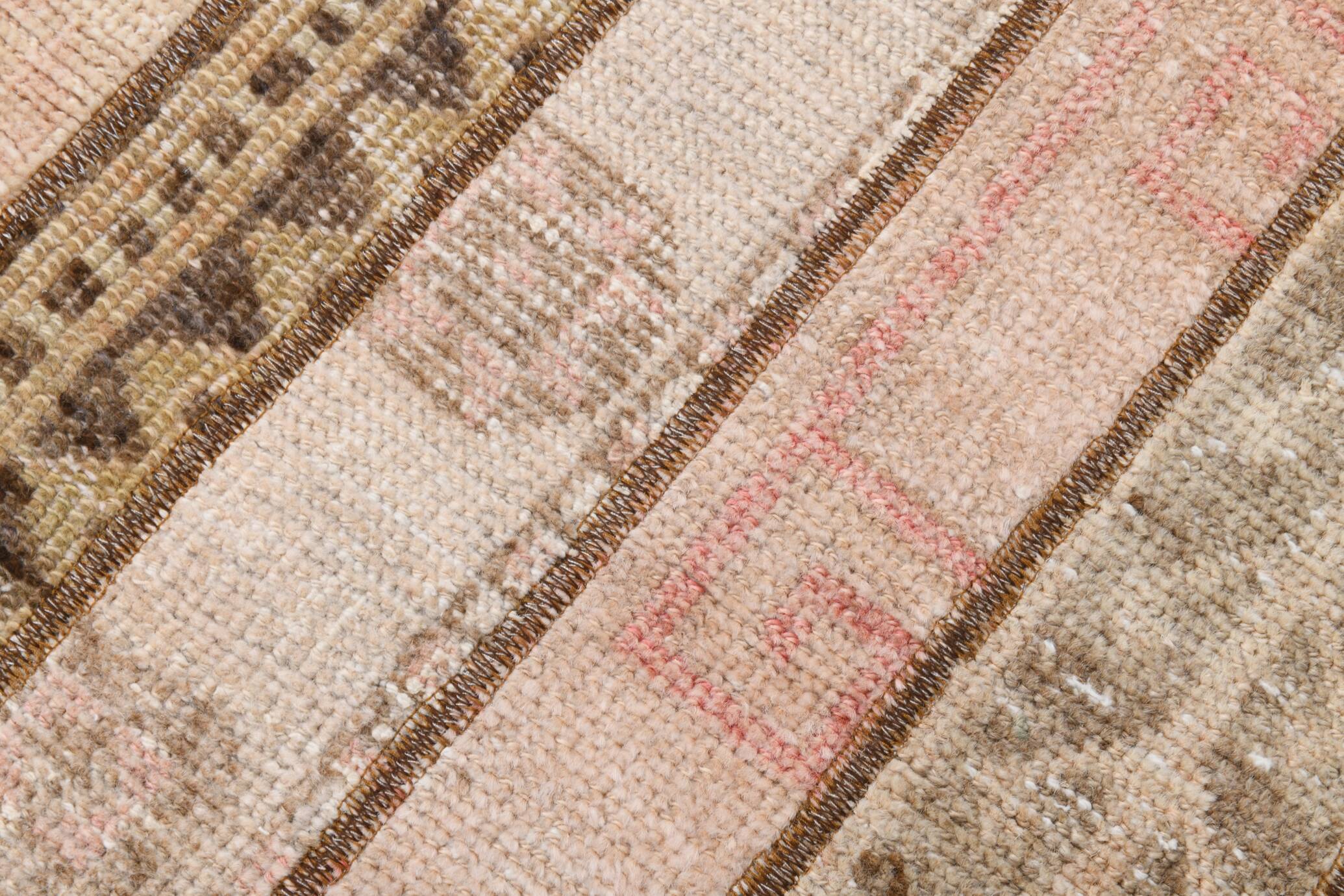 Pale Red Brown Hallway Vintage Runner Rug, 63x356Cm