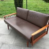 Canapé daybed scandinave cuir années 60
