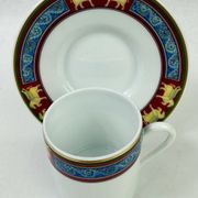 Raynaud Limoges — Six porcelain coffee cups, Pégase model