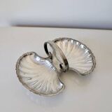 Vintage Double Shell Serving Dish - Silver Plated with Cup