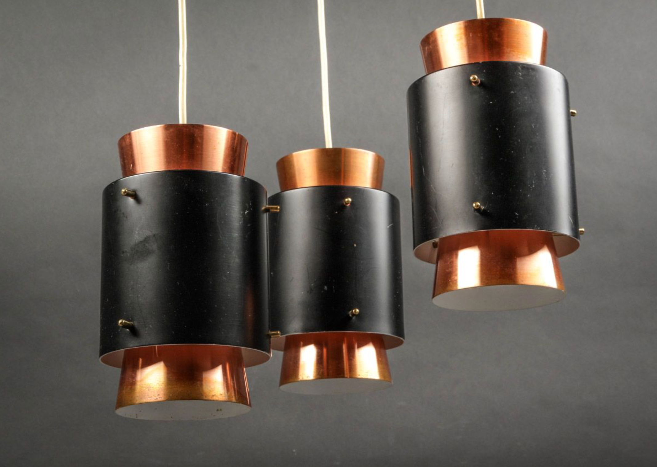 Mid-century danish copper ceiling light by Jo Hammerborg for Fog & Mørup, 1960