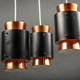 Mid-century danish copper ceiling light by Jo Hammerborg for Fog & Mørup, 1960