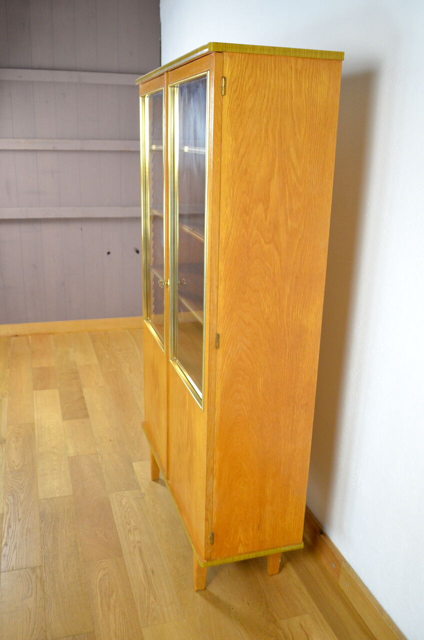 Vintage blond oak glazed library 1950