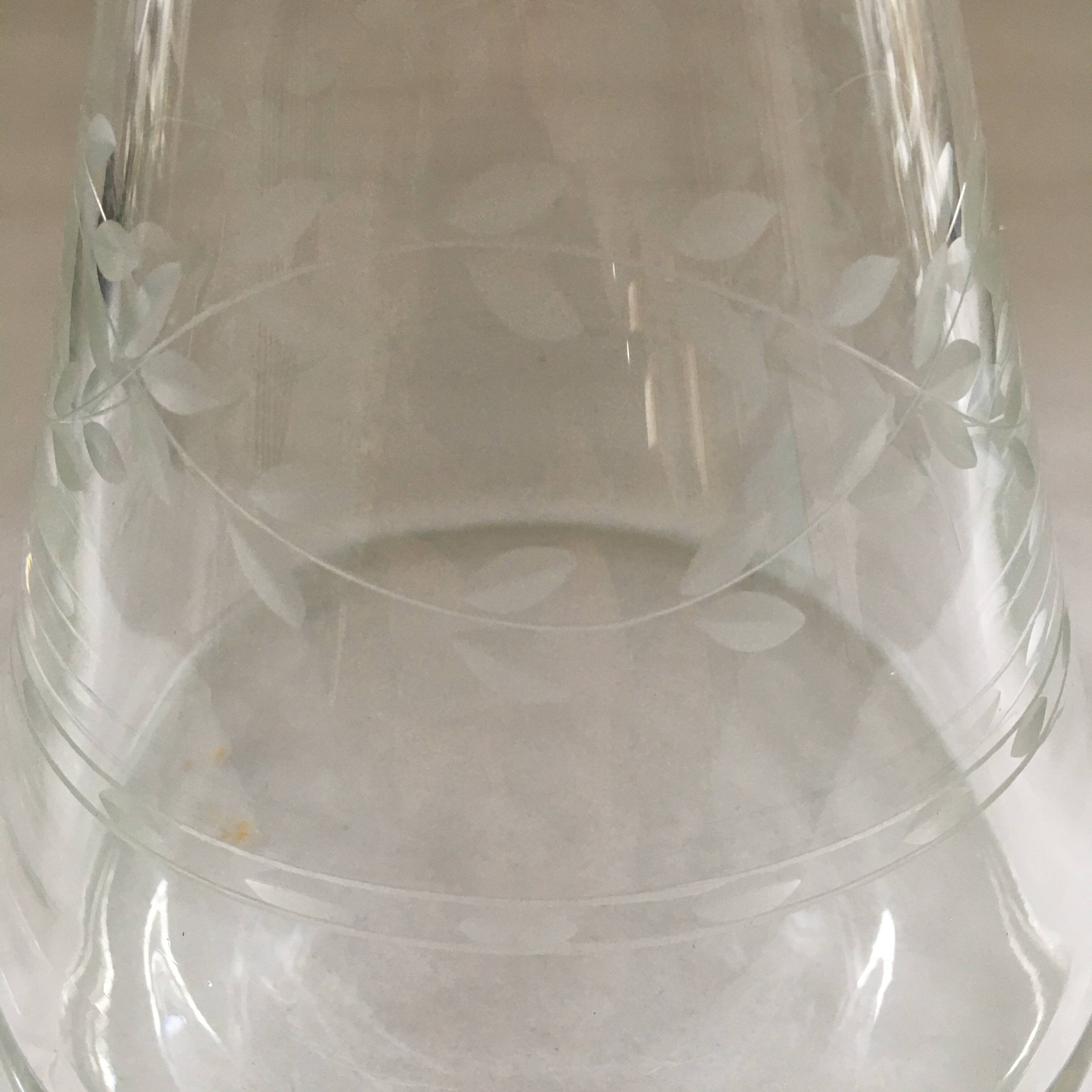 Carafe with chiseled floral decoration