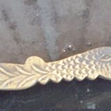 Zoomorphic bronze fireplace shovel and tongs