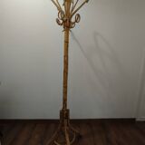 Vintage bamboo coat rack in the style of Franco Albini.