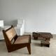 Asian solid wood quadripod brutalist coffee table H30 L81 l42