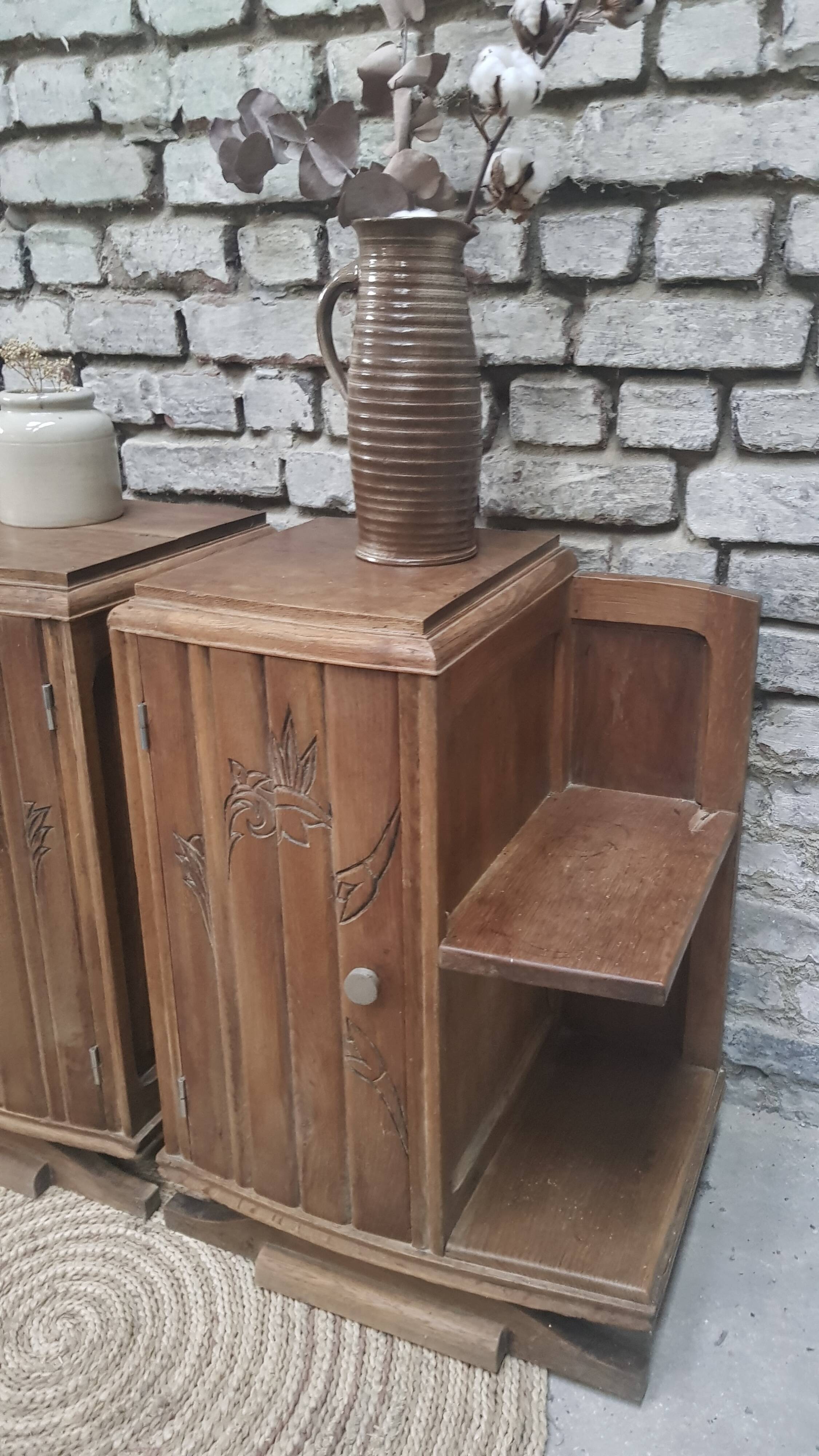 Pair of art deco bedside tables
