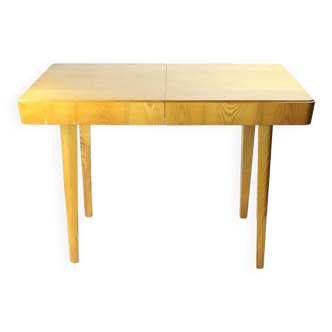 Table à manger extensible vintage en bois de frêne, Mier Tchécoslovaquie 1960