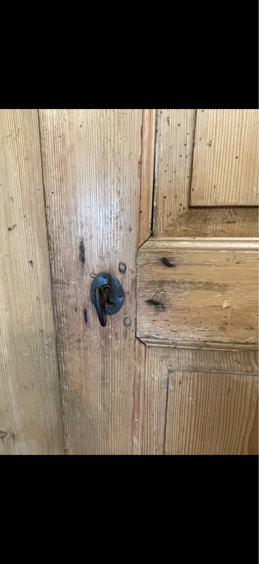 Pine wardrobe from the 19th century.