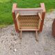 Paire de fauteuils vintage en skaï marron