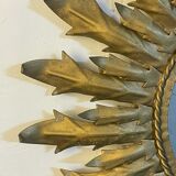 Round wrought iron sun mirror from the 50s, Italy