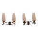 Pair of double lighting wall lights