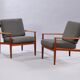 pair of teak armchairs by Grete Jalk model 118, Denmark 1963