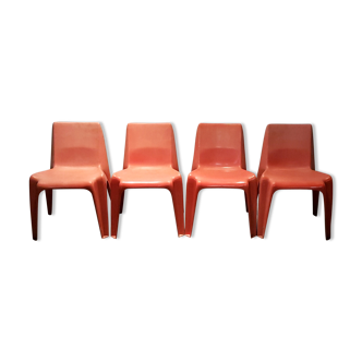 Ensemble de 4 chaises BA1171 de Hemut Bätzner pour Bofinger, Allemagne, années 1960