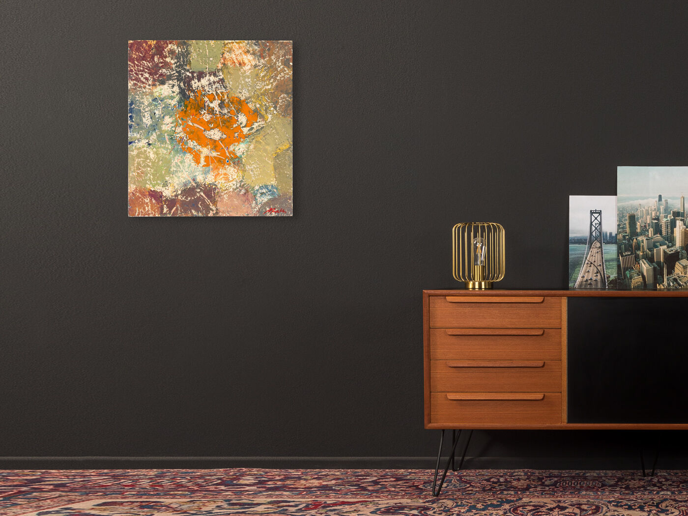 Composition, Oil on Plate, 49 x 52 cm