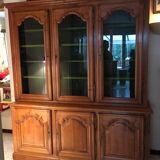 Vintage glass library in solid cherry