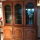 Vintage glass library in solid cherry
