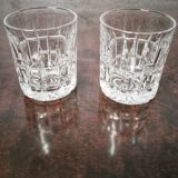 Crystal whiskey glass duo