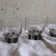 7 verres à shooter / liqueur art déco blanc et noir