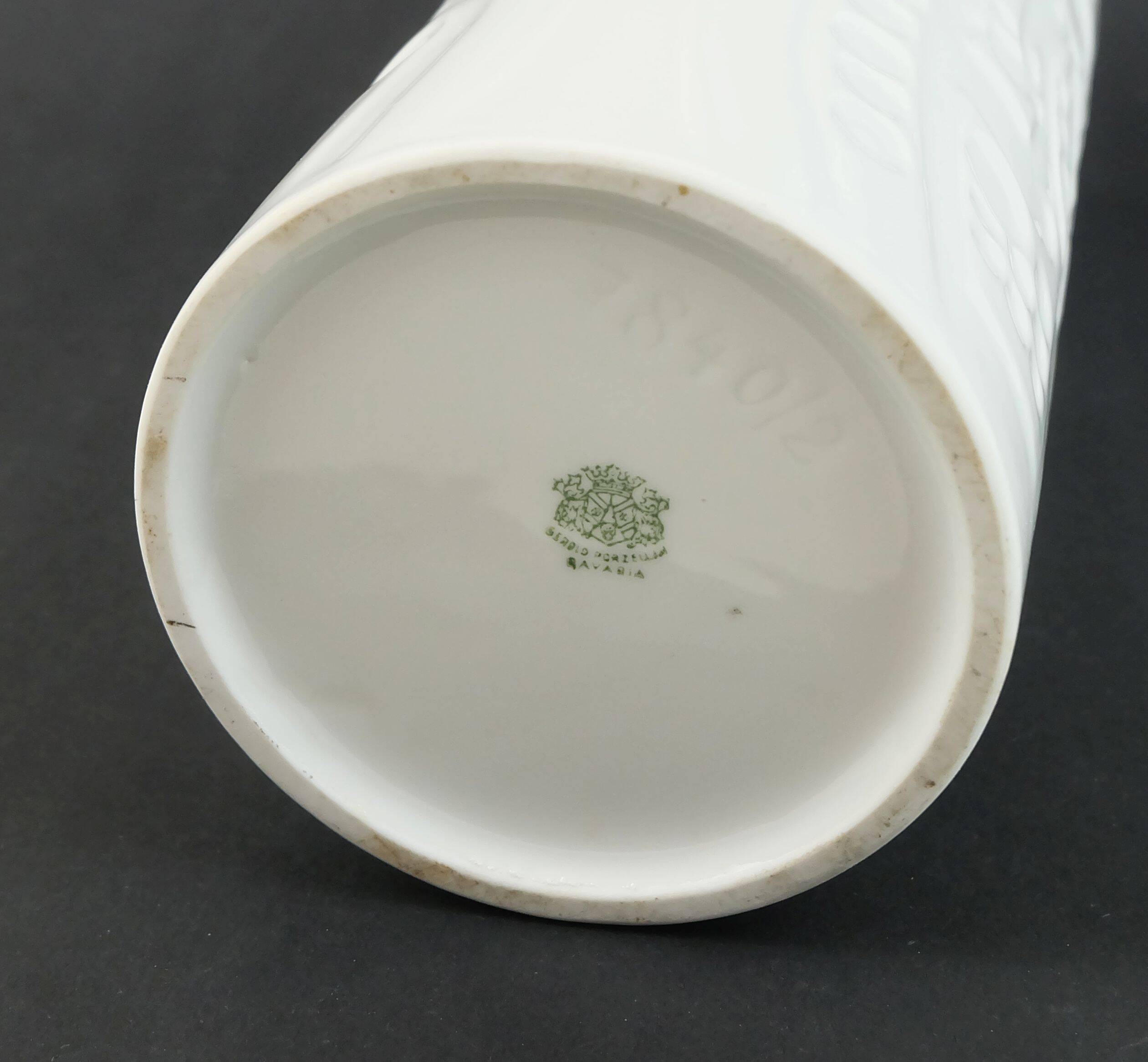 Large vase by gerold-porzellan op-art abstract relief decor 1960s/1970