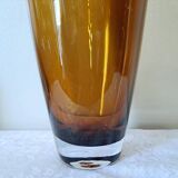 3 vases en verre soufflé