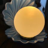 Vintage blue opaline shell lamp