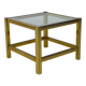 Hollywood Regency Brass and Glass Side Table, 1970s
