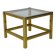 Hollywood Regency Brass and Glass Side Table, 1970s