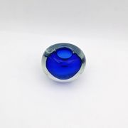 Murano Sommerso Cobalt Blue Vase 11cm 1kg Vintage Art Glass Design 60s