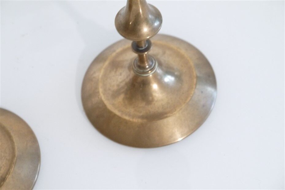 Pair of vintage Scandinavian brass candle holders