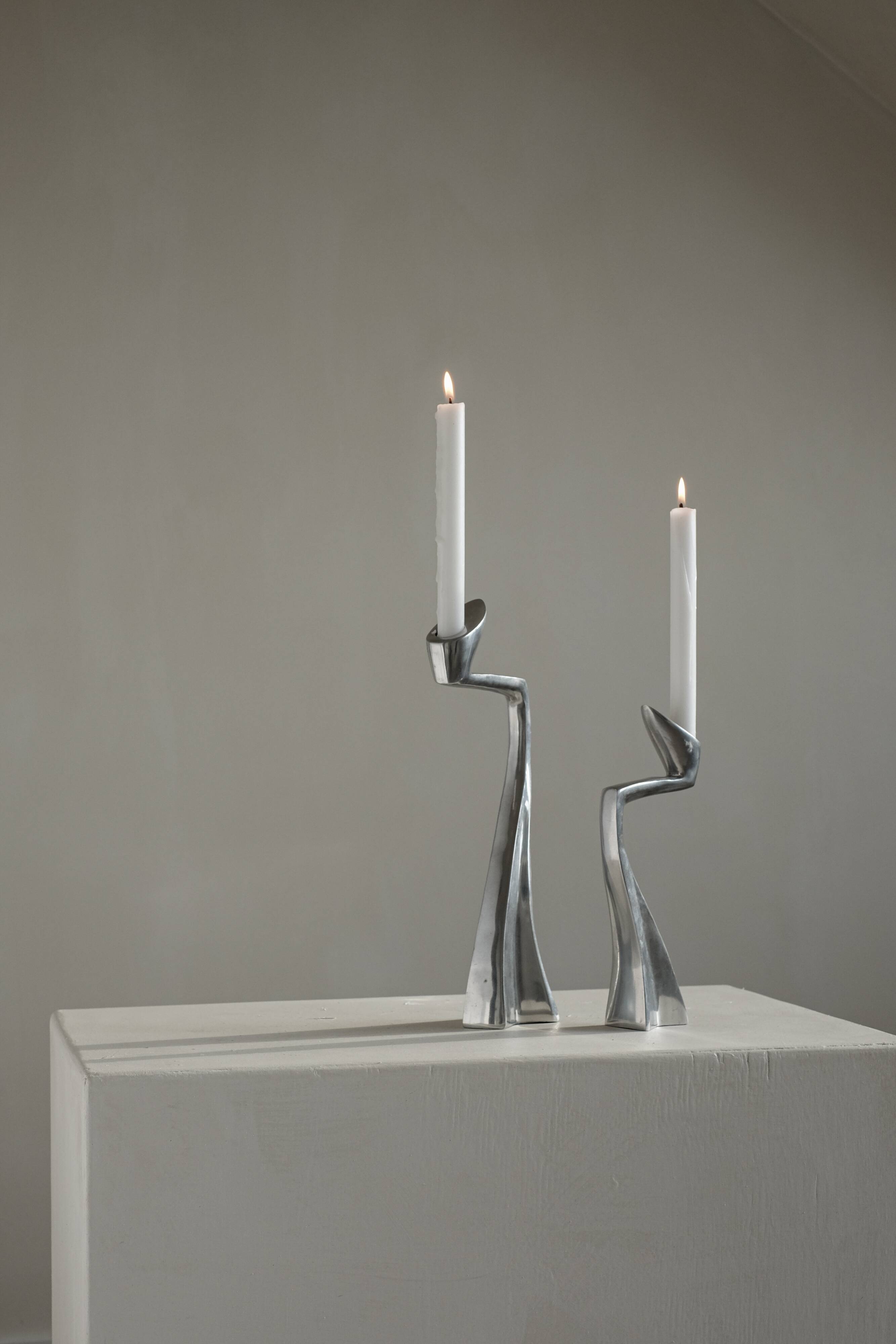 Pair of candleholders by Matthew Hilton 80s