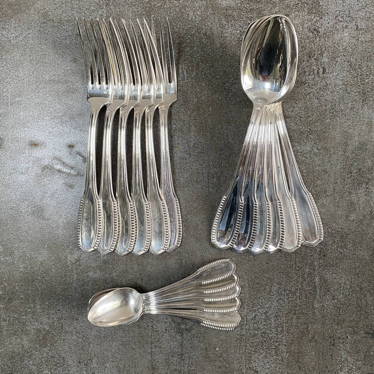 Old beaded silver metal housewife