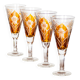 4 flûtes à champagne en cristal ciselé fleuri, 1950