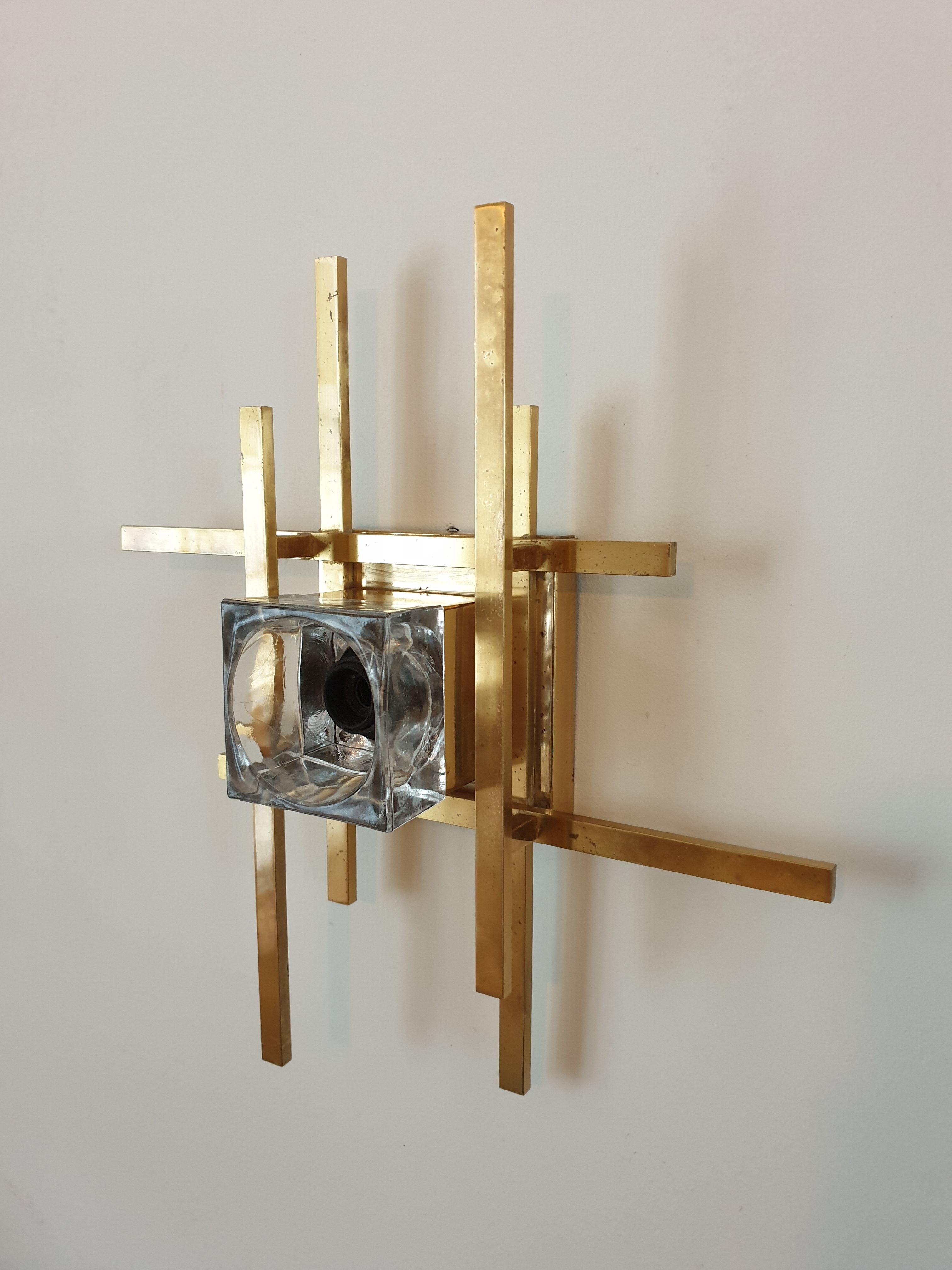 Pair of brass wall lamps from Sciolari