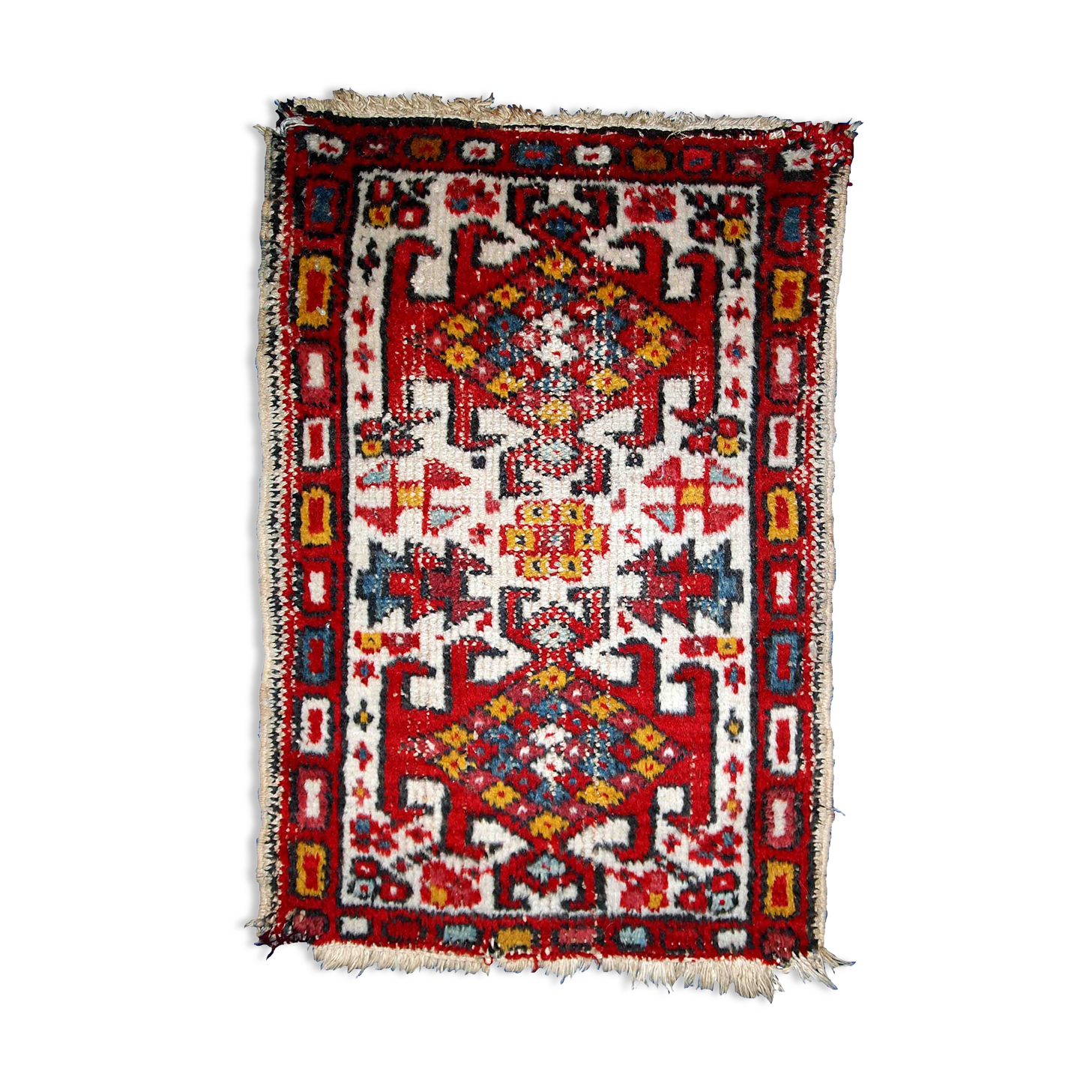 tapis vintage persan hamadan fait main 51cm x 74cm 1970s, 1c752