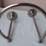Double candlestick in silver-plated metal