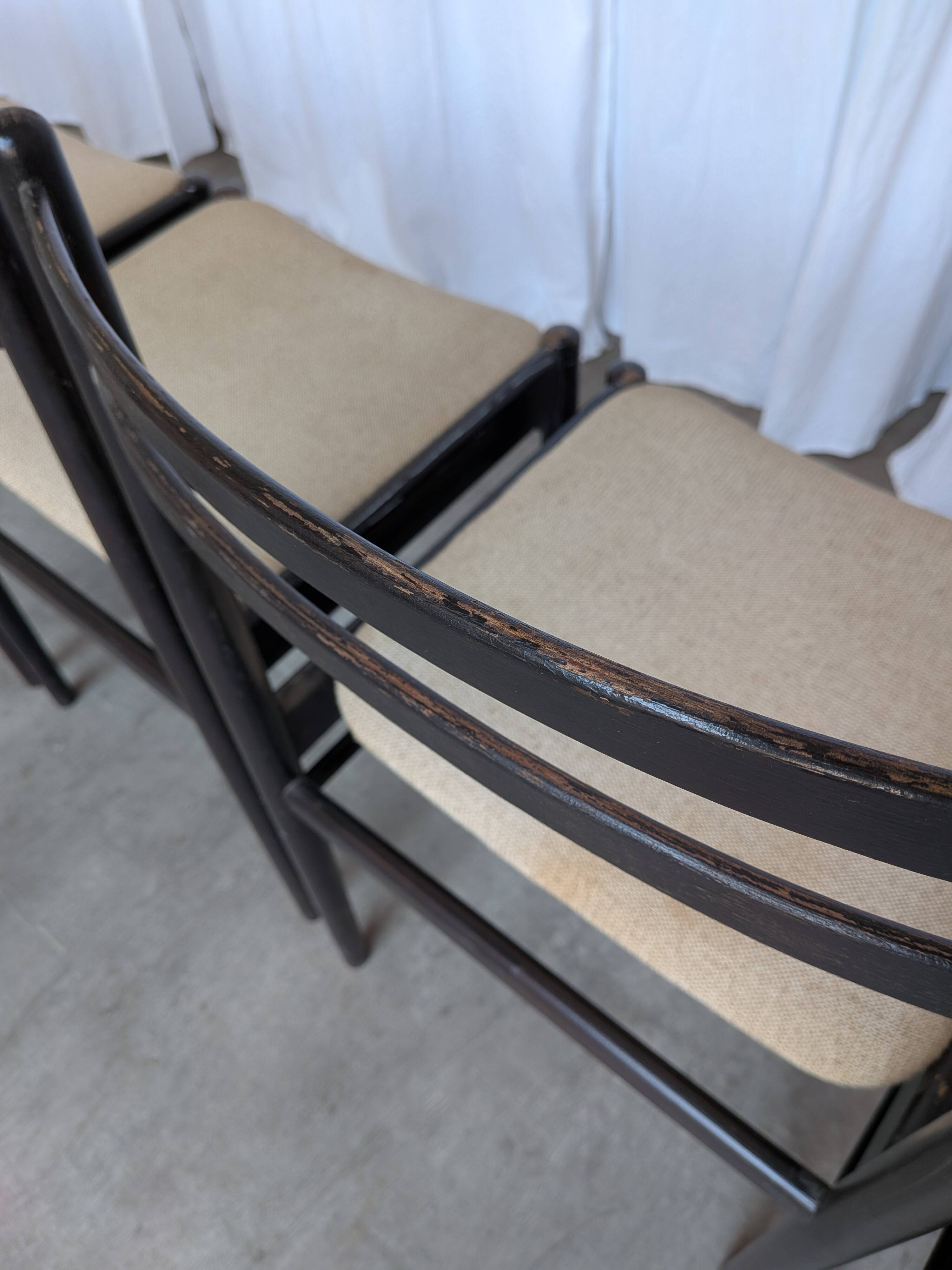Ensemble de 6 chaises de salle à manger en bois de hêtre vintage / Style scandinave des années 50