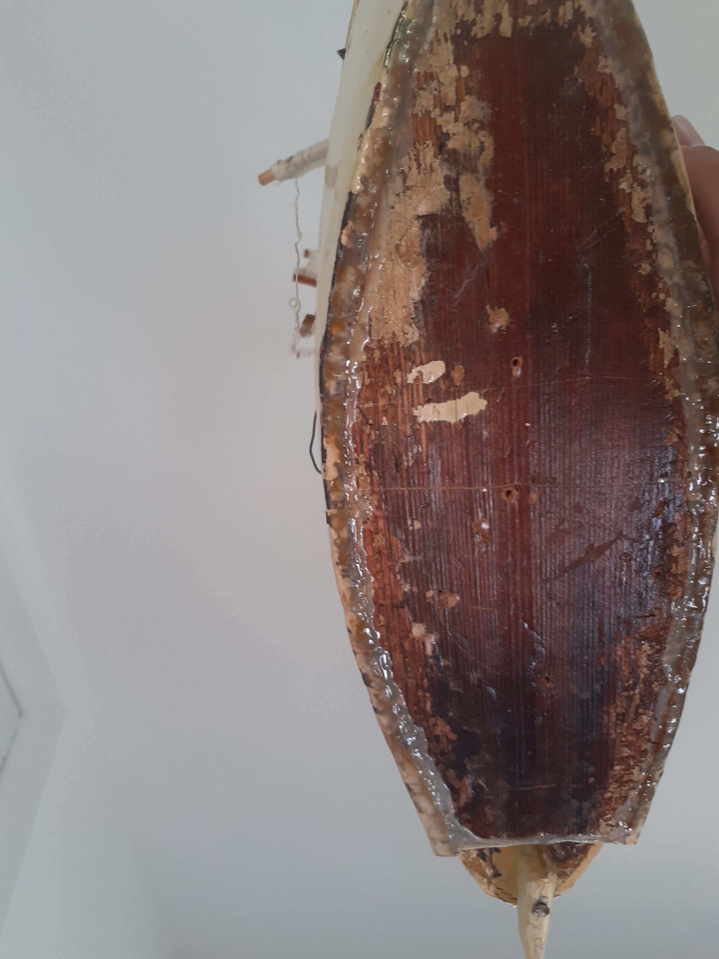 Model of sailboat 3 masts navigable bois blanc