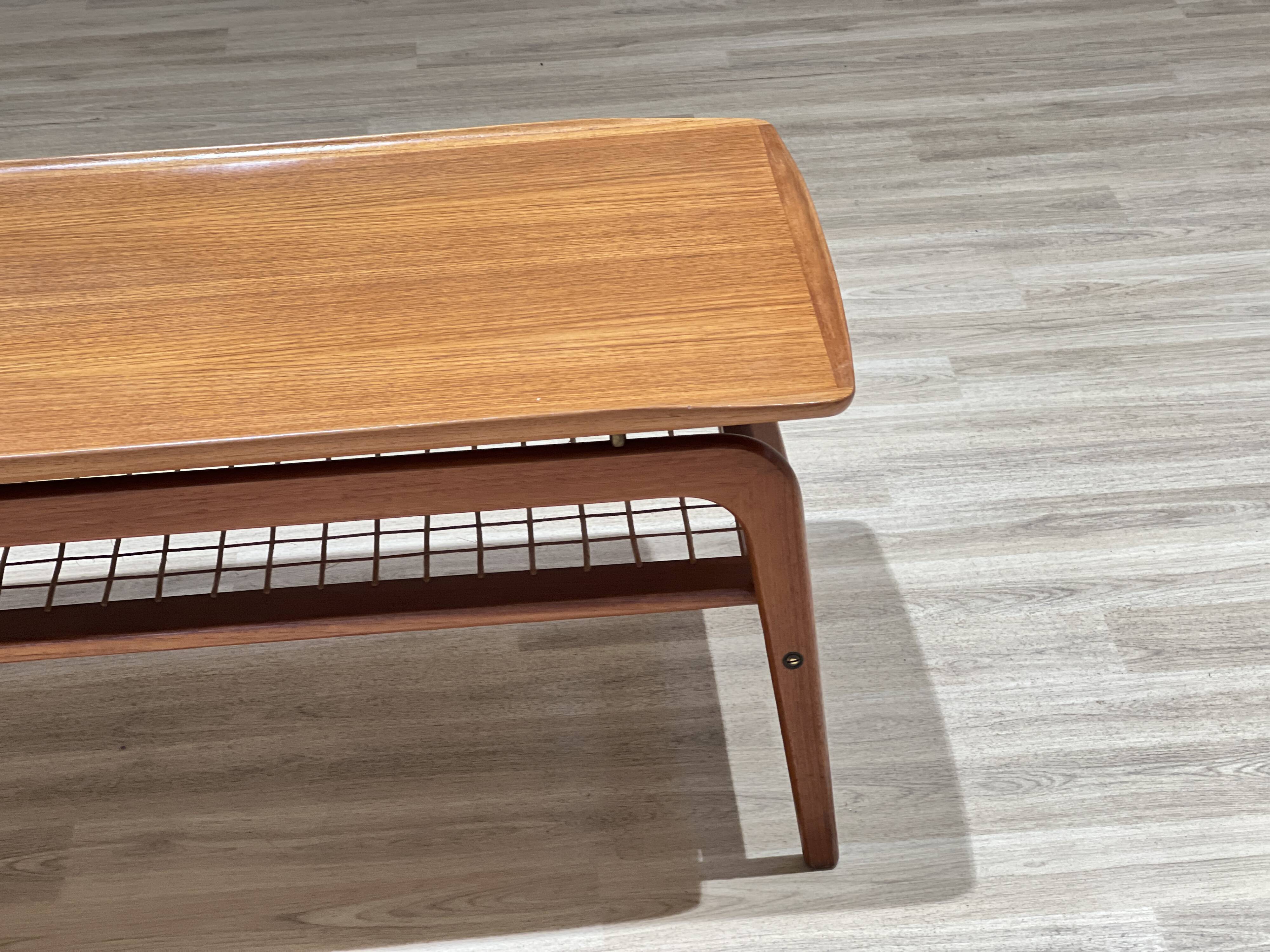 Arne Hovmand-Olsen coffee table with a rattan rack