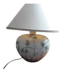 Lampe ancienne en céramique - floral