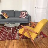 KOMPAS armchairs in grey and white.