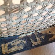 Chaise bistrot Fischel avec assise cannée vintage années 20/40